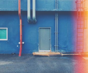 Blue door of building