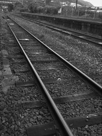 High angle view of railroad tracks