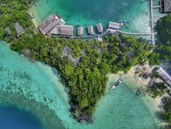 High angle view of sea against sky