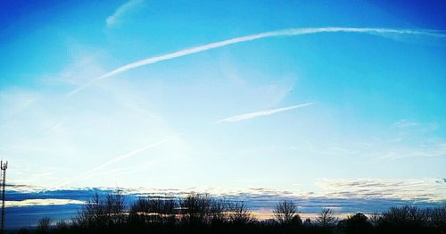 Low angle view of vapor trail in sky