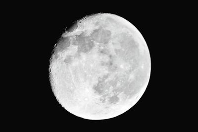 Close-up of moon against clear sky at night