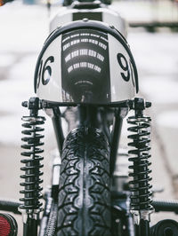 Close-up of bicycle sign