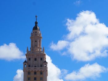 Low angle view of tower of building against sky