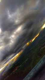 Storm clouds over landscape