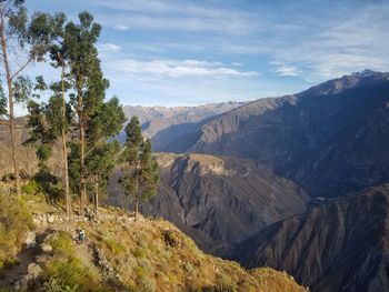 Scenic view of mountains against sky