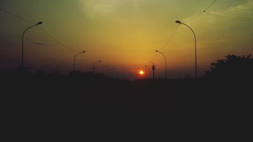 Silhouette of landscape at sunset