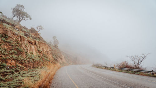 Empty road against sky