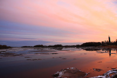 Reflection of sky on water