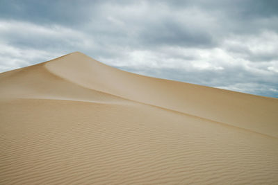 Sand dunes in desert against sky