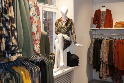 View of clothes shop interior