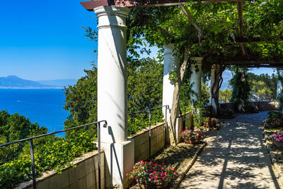 Scenic view of sea against blue sky