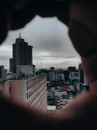 Low angle view of buildings in city