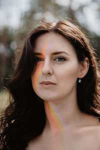 Close-up portrait of woman with long hair