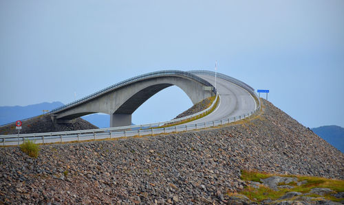 Atlantic oceanic road bridge on a cloudy day