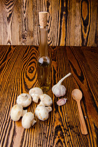 High angle view of mushrooms