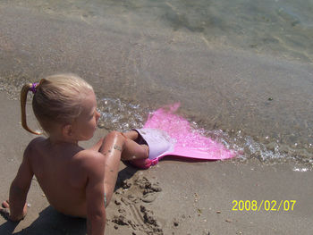 Girl playing in water