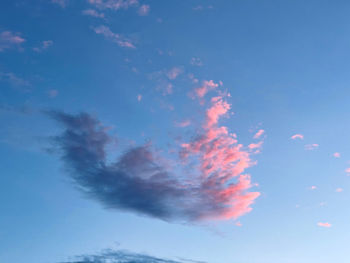 Low angle view of sky at sunset