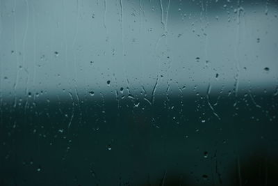 Full frame shot of wet glass window