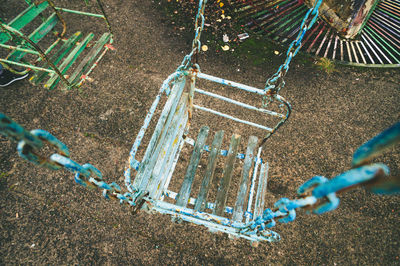 High angle view of swing in park