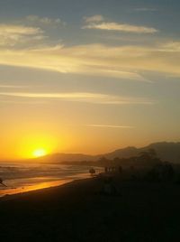 Scenic view of sea at sunset