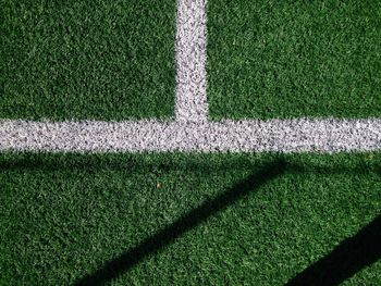 Directly above view of soccer field