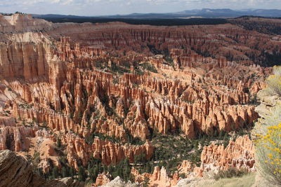 High angle view of rock formations