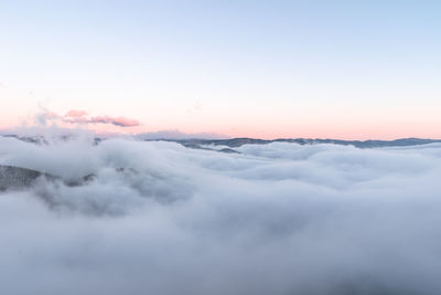 Scenic view of cloudscape against sky during sunset