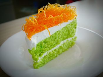 Close-up of served food in plate