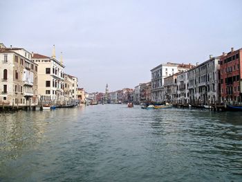 Canal passing through city buildings