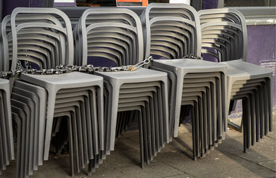 Empty chairs arranged