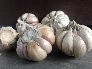 Close-up of pumpkins on table