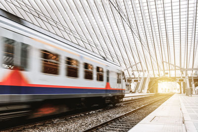 Train at railroad station platform