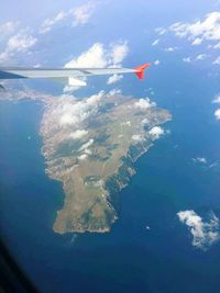 Aerial view of sea against sky