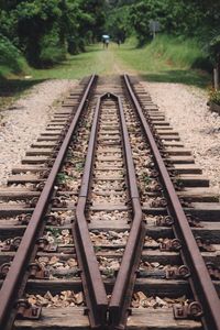 Close-up of railroad track