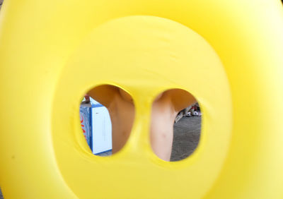 Close-up of yellow fabric