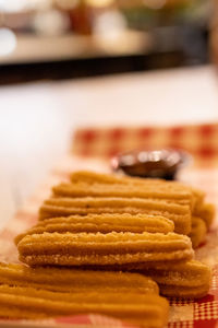 Close-up of cake on table
