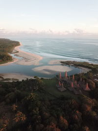 High angle view of beach against sky