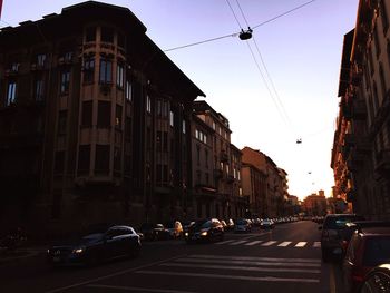 Traffic on road in city