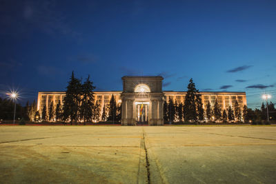 View of historical building at night