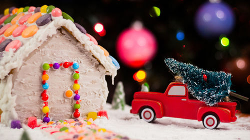 Close-up of multi colored cake