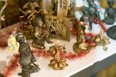High angle view of buddha statue