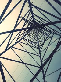 Low angle view of cables against clear sky