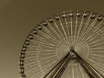 Low angle view of ferris wheel against clear sky