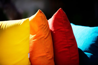 Close-up of multi colored cushions