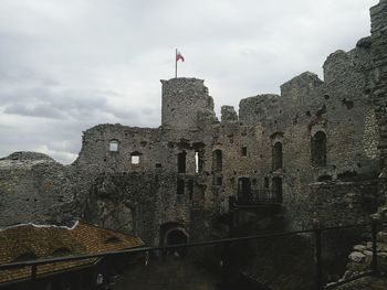 Low angle view of fort against sky