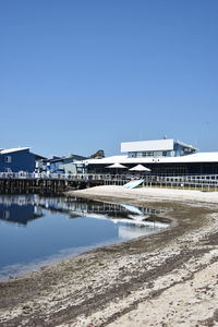 Built structure against clear blue sky