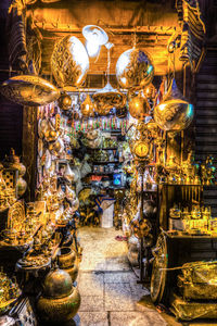 Illuminated lights at night