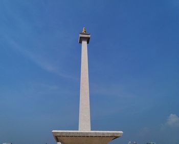 Low angle view of building against blue sky