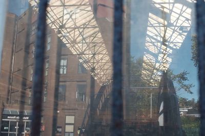 Close-up of bare tree against building