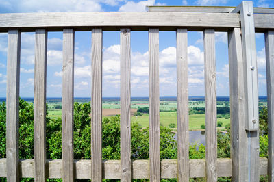 Close-up of fence on grass